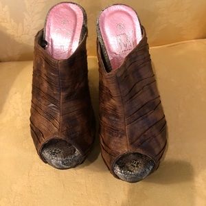 New in box - High heel wedge peep toe shoes.